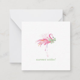 Tropischer Weihnachtsnotecard Wasserfarbe Flamingo Mitteilungskarte