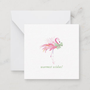 Tropischer Weihnachtsnotecard Wasserfarbe Flamingo Mitteilungskarte