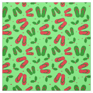 Tropischer Weihnachtsstrand Flip Flops und Holly Stoff