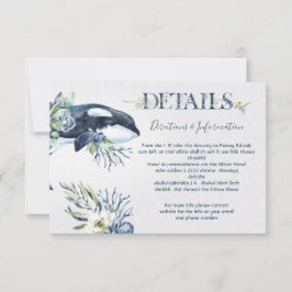 Tropischer Whale Hochzeit - Details Karte