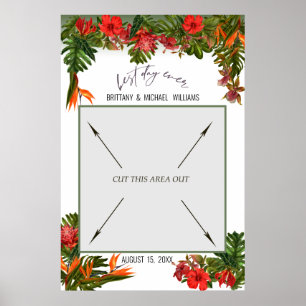 Tropischer Wind Florale Hochzeits- Fotobox Poster