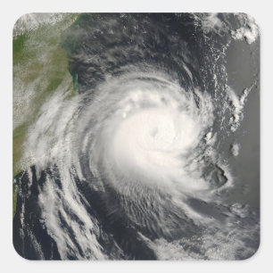 Tropischer Wirbelsturm Favio, das Mosambik sich Quadratischer Aufkleber