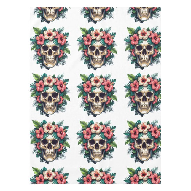 Tropischer Zerfall: Blut und Knochen Tischdecke (Vorderseite)