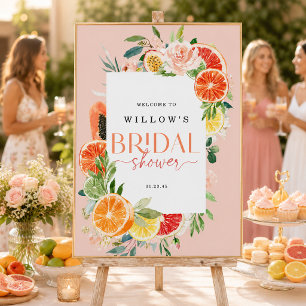 Tropischer Zitrusfrüchte Brautparty Begrüßungszeic Poster
