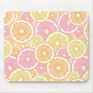 Tropischer Zitrusfrüchte Rosa Gelbfrucht Sommer Mousepad