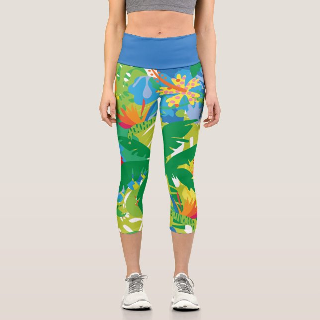 Tropisches Abenteuer Capri Leggings (Vorderseite)