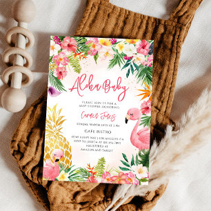 Tropisches Aloha-Hibiskus-Ananas-Baby-Shower Einladung