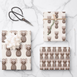 Tropisches Aloha-Party mit Ananas Geschenkpapier Set