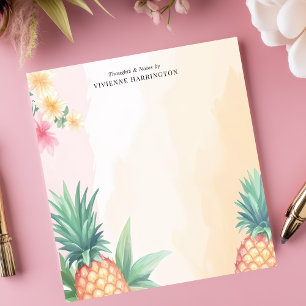 Tropisches Ananas-Aquarell Personalisiert Notizblock