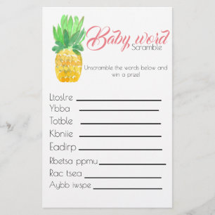 Tropisches Ananas-Baby-Duschspiel Flyer