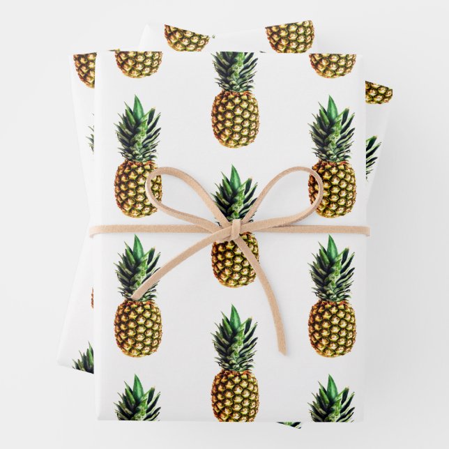 Tropisches Ananas-Foto Weihnachten Geschenkpapier Set (Beispiel)