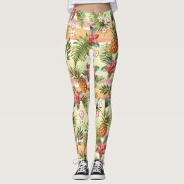 Tropisches Ananas-Früchte Blumenmuster Leggings