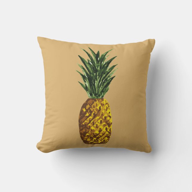 Tropisches Ananas-Gelb Kissen (Vorderseite)