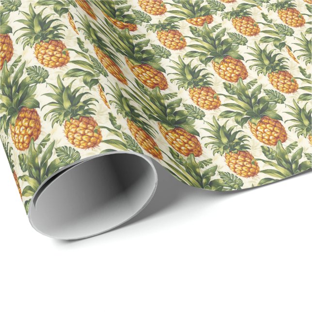 Tropisches Ananas-Geschenkpapier Geschenkpapier (Rolleneckpunkt)