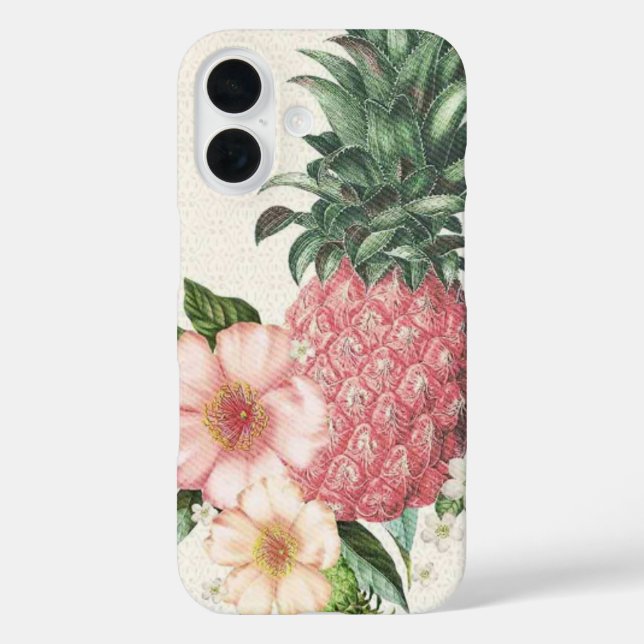 Tropisches Ananas-Hawaiian iPhone Case (Rückseite)
