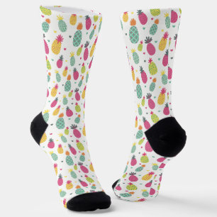 Tropisches Ananas- & Herz-Muster Socken