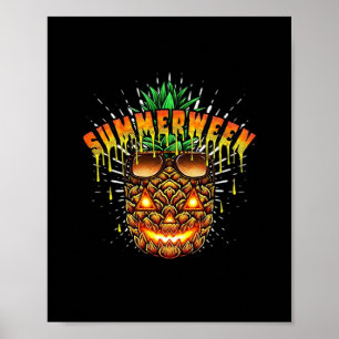 Tropisches Ananas Monster Halloween Classic Poster