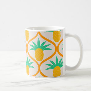 Tropisches Ananas-Muster auf Orangengee Kaffeetasse