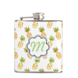 Tropisches Ananas-Muster Flachmann