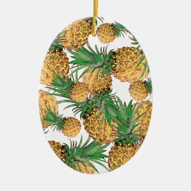 Tropisches Ananas-Muster Keramik Ornament (Vorne)