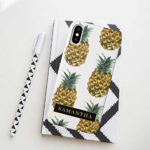Tropisches Ananas-Muster mit Namen Case-Mate iPhone Hülle