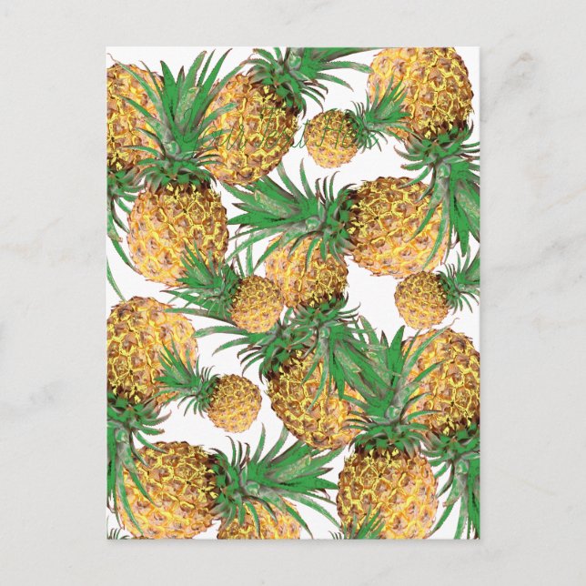 Tropisches Ananas-Muster Postkarte (Vorderseite)