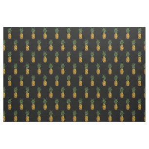 Tropisches Ananas-Muster-Schwarzes Stoff