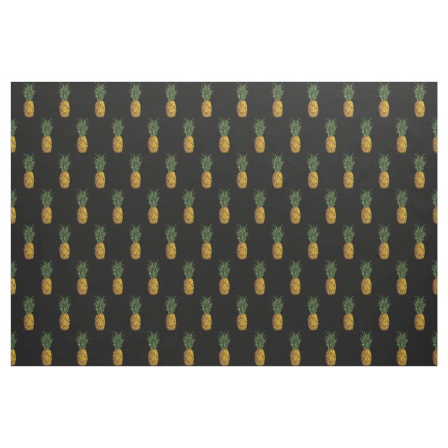 Tropisches Ananas-Muster-Schwarzes Stoff (Yard (91,4 cm))