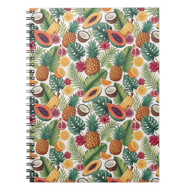Tropisches Ananas-Muster - Sommerfrüchte-Design Notizblock (Vorderseite)