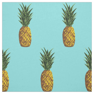 Tropisches Ananas-Muster Türkis Stoff