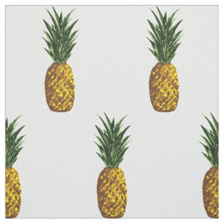 Tropisches Ananas-Muster weiß Stoff