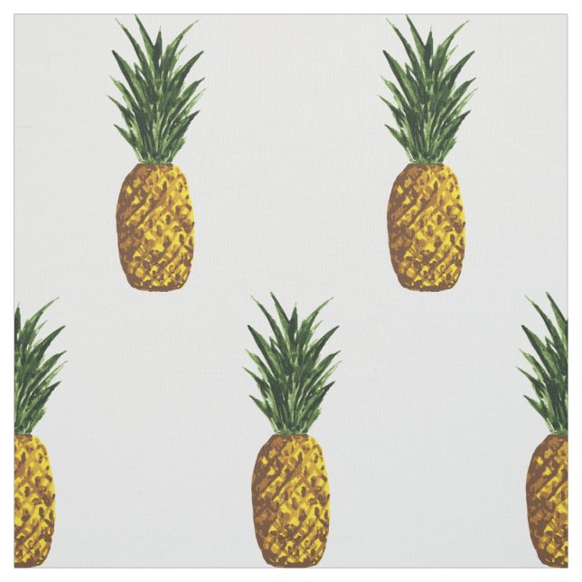 Tropisches Ananas-Muster weiß Stoff (Muster)