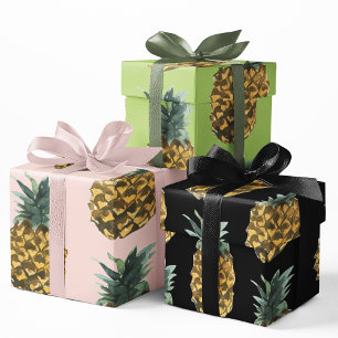 Tropisches Ananas nahtloses Muster Geschenkpapier Set