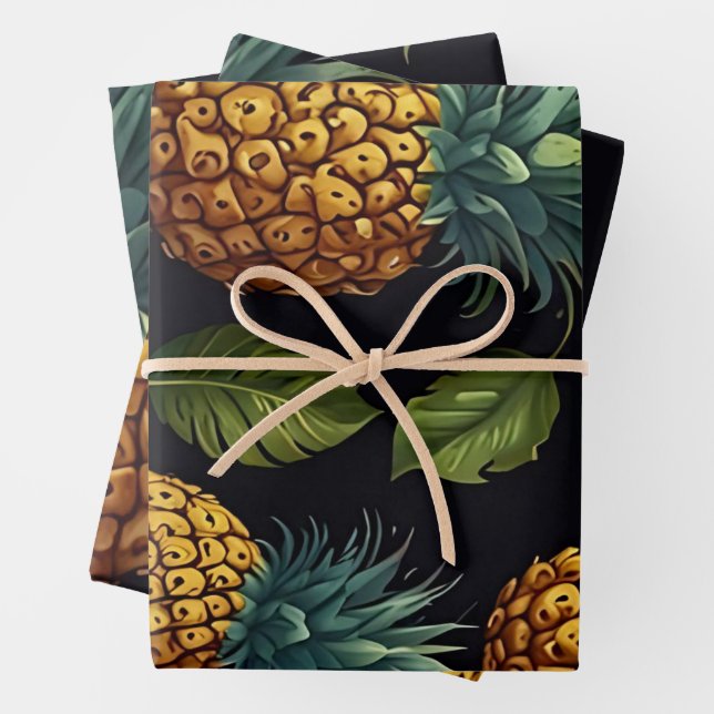 Tropisches Ananas nahtloses Muster Geschenkpapier Set (Beispiel)