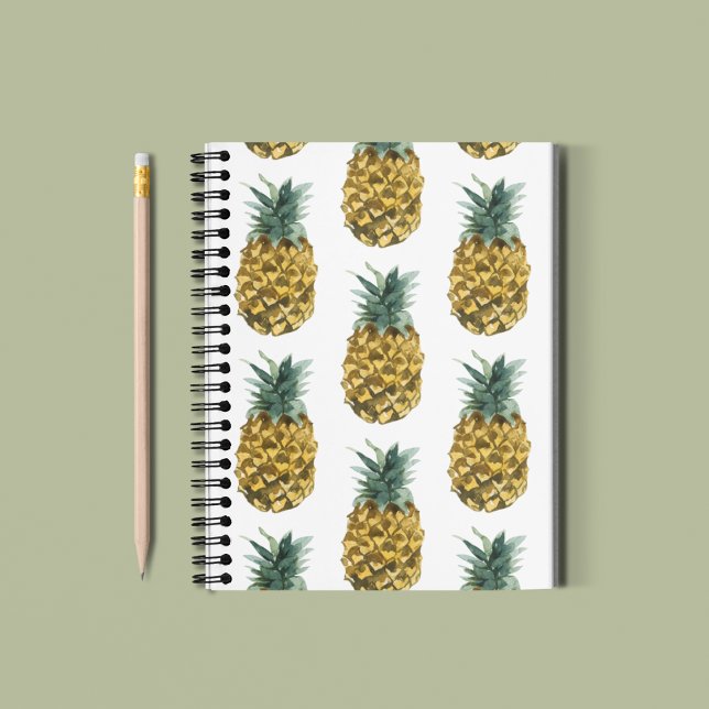 Tropisches Ananas nahtloses Muster Notizbuch (Von Creator hochgeladen)
