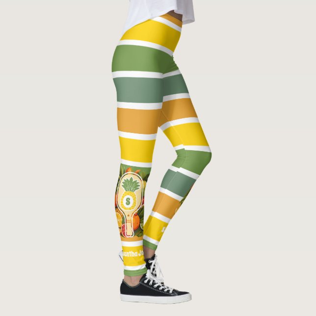 Tropisches Ananas-Pickleball-Brautparty Leggings (Rechts)