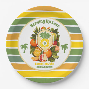 Tropisches Ananas-Pickleball-Brautparty Pappteller