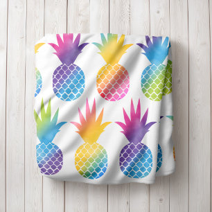 Tropisches Ananas-Regenbogen-Wasserfarbmuster Fleecedecke
