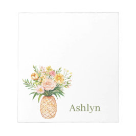 Tropisches Ananas-Röte-Gelb-Blumen Notizblock