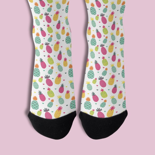 Tropisches Ananas- und Herzmuster Socken (Pineapple socks)