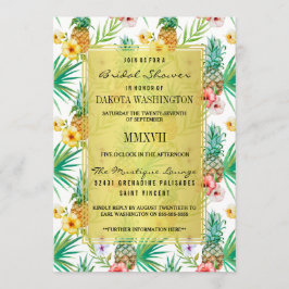 Tropisches Ananas- und Hibiskus-Brautparty Einladung