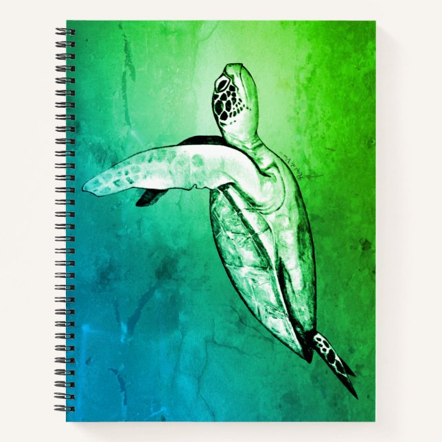 Tropisches Aqua Notizbuch (Vorderseite)