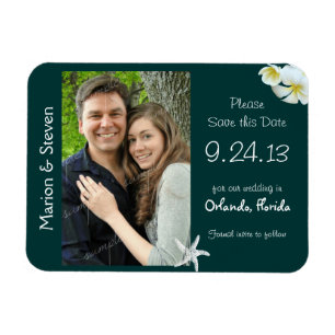 Tropisches Aquamarines Save the Date flaches Foto  Magnet