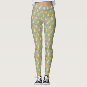 Tropisches Aquarell-Ananas-Muster Leggings
