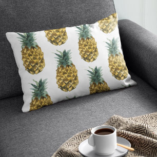 Tropisches Aquarell-Ananas nahtloses Muster Dekokissen