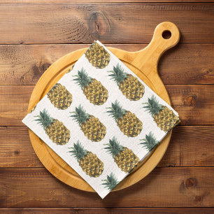 Tropisches Aquarell-Ananas nahtloses Muster Geschirrtuch