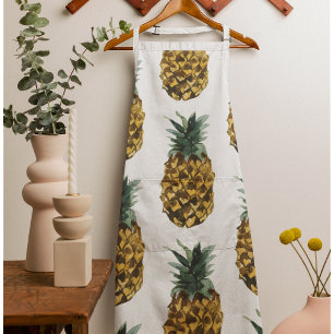 Tropisches Aquarell-Ananas nahtloses Muster Schürze