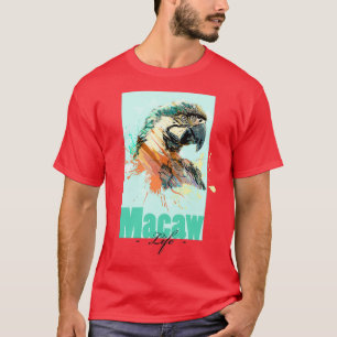Tropisches Aquarell Macaw Parrot Life T-Shirt