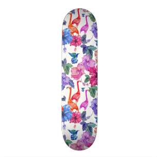 Tropisches Aquarell-Muster Skateboard