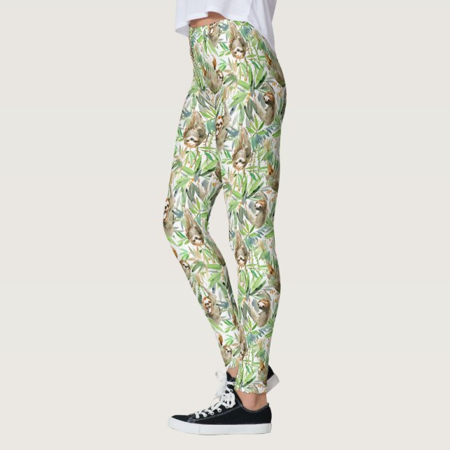 Tropisches Aquarell-Trägheits-Muster Leggings (Links)